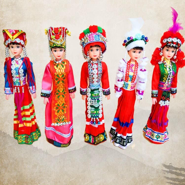 56 Ethnic Dolls Factory Wholesale Cartoon Children Toy Figurine Ethnic Style Puppet Doll Wholesale