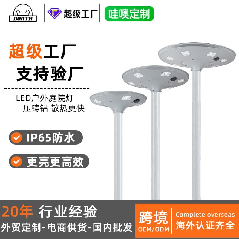 Custom Die-Cast Aluminum Integrated Solar LED Light for Municipal Engineering Road Solar Outdoor Courtyard Light
