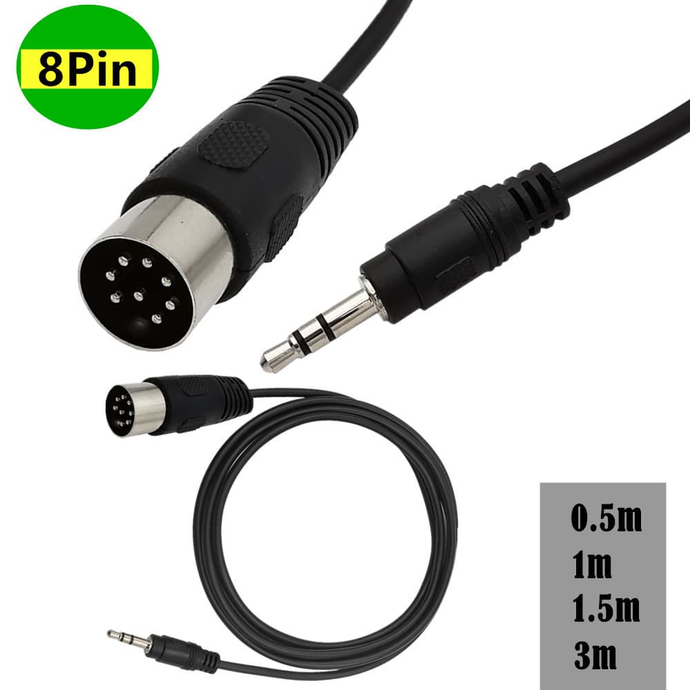 3.5mm Audio Plug to MIDI 8-Core Instrument Adapter Cable, Computer Audio Output MIDI 8-Core DIN8P
