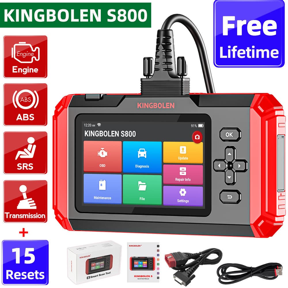 KINGBOLEN S800 S600 S500 Car Diagnostic Tool ABS SRS ECM TCM 4 System OBD