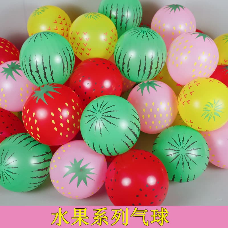 Cross-border wholesale strawberry polka dot toy balloons, watermelon cartoon fruit balloons, party venue decoration balloons