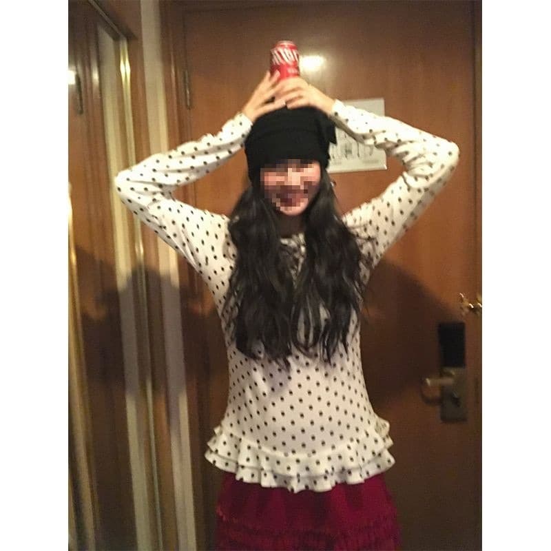 40-Piece Pure Cotton 1.1 Polka Dot Ruffle Long-Sleeve Blouse 2025 Spring Retro Street Style Youthful Top