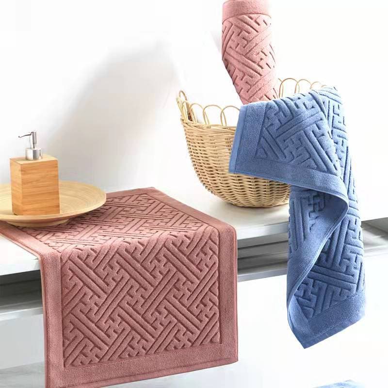 Nordic Scandinavian all-cotton bath mat, absorbent pure cotton non-shedding rug, ins style, luxury machine-washable