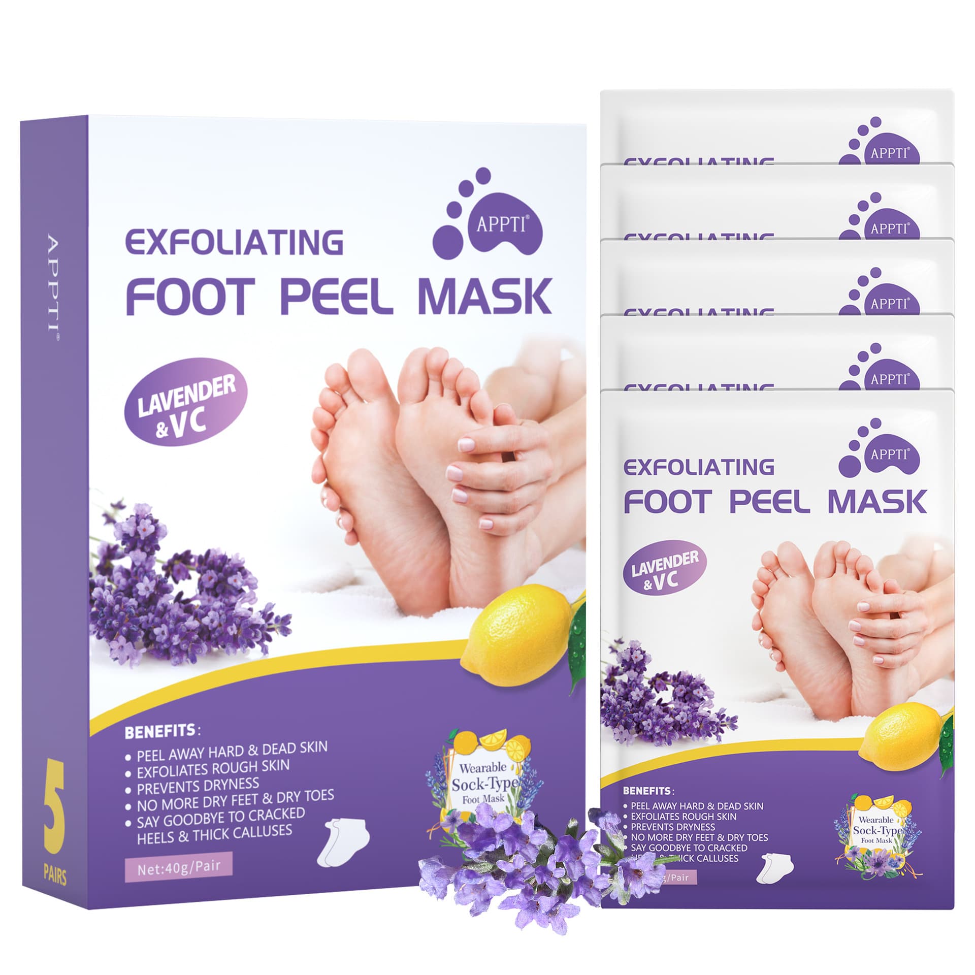 Cross-border Lavender Exfoliating Foot Peel Mask Manufacturer Wholesale In Stock