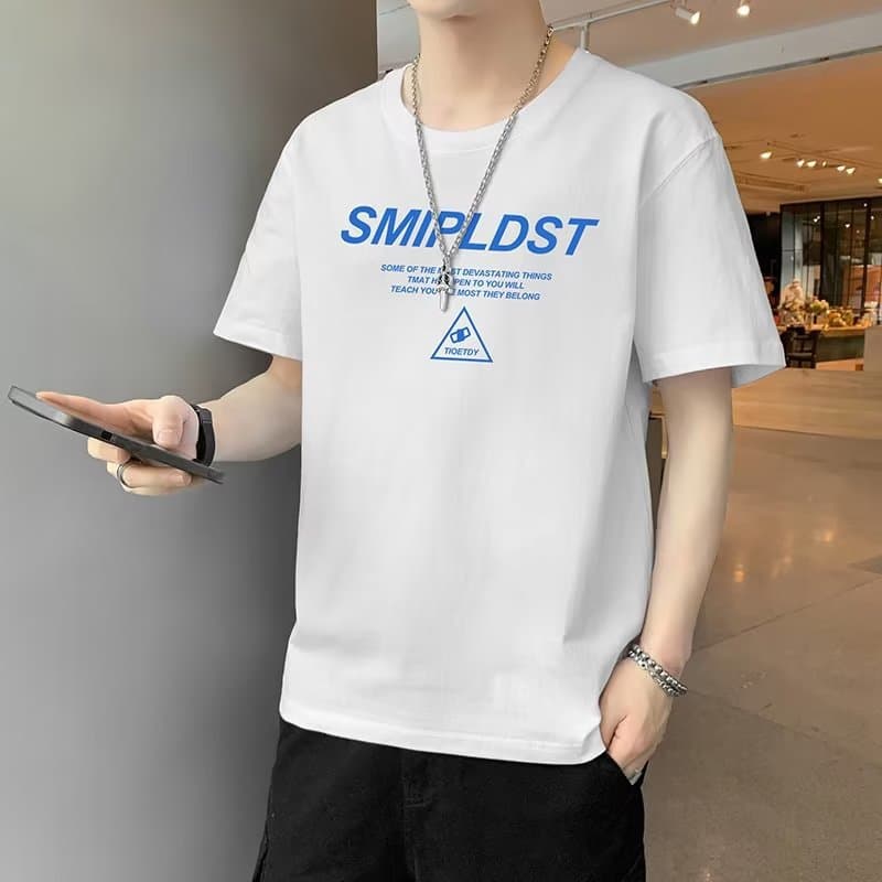 Men's Short Sleeve T-Shirt 2026 New Trendy Casual Print Loose Fit Summer Top Undershirt