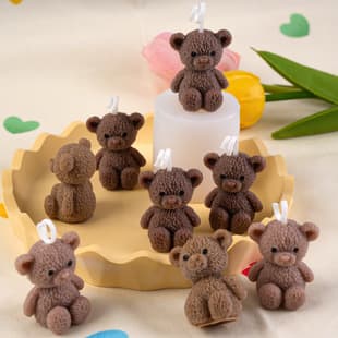 Cute Bear Cake Decoration Silicone Mold Candle Silicone Mold Plaster Mold DIY Decoration Mold