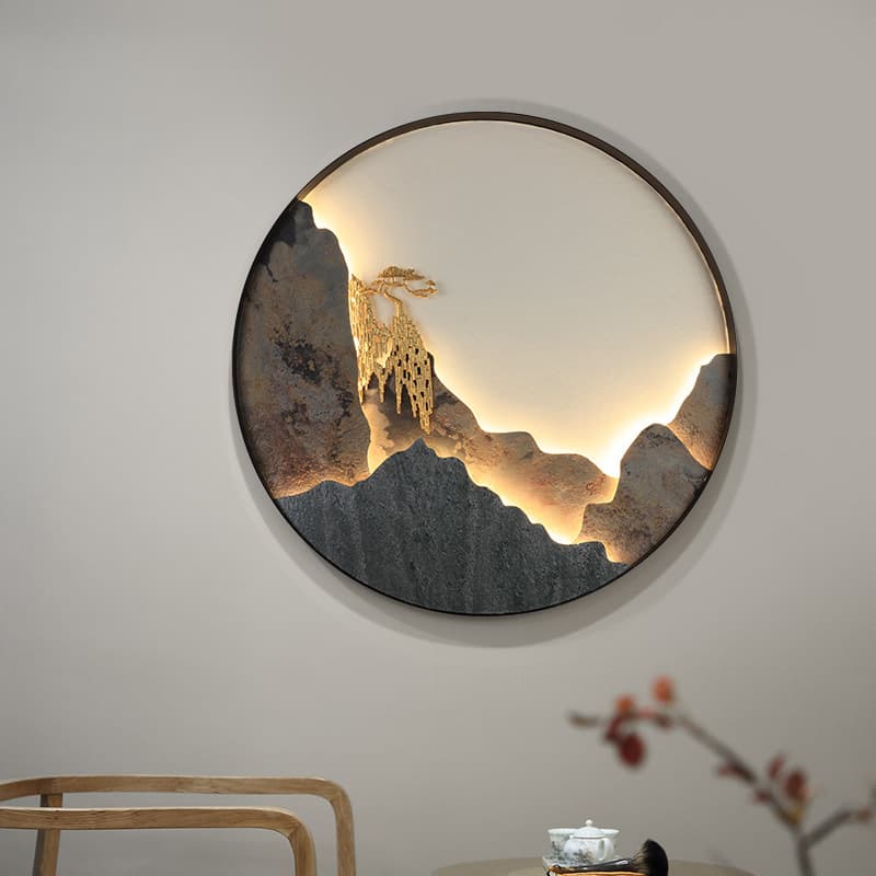 Cross-border dropshipping of entryway wall lamps, living room sofa background lamps, tea room 3D landscape rock slab decorative paintings, and LED wall lamps.