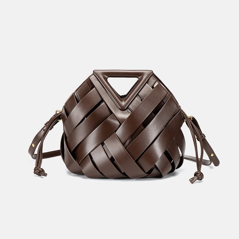 Inverted Triangle Crossbody Bag Women 2026 New Hollow Basket Weave Handbag Shoulder Bag Versatile Handheld