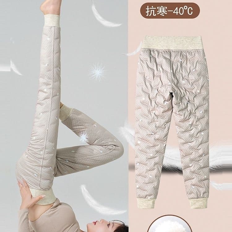 Women's Winter Down Pants Liner, New Style, Thin Fleece-Lined, Thickened White Duck Down Leggings, Northeastern Extra Thick Warm Cotton Pants