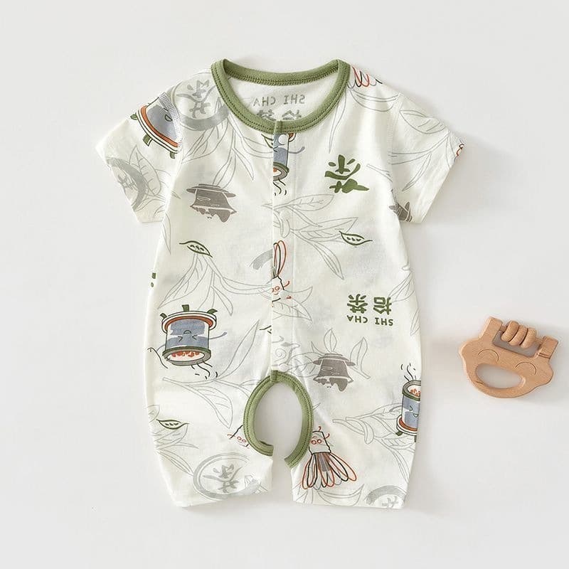 Baby jumpsuit summer thin newborn baby romper suit male and female baby boneless short-sleeved clothes pure cotton summer clothes