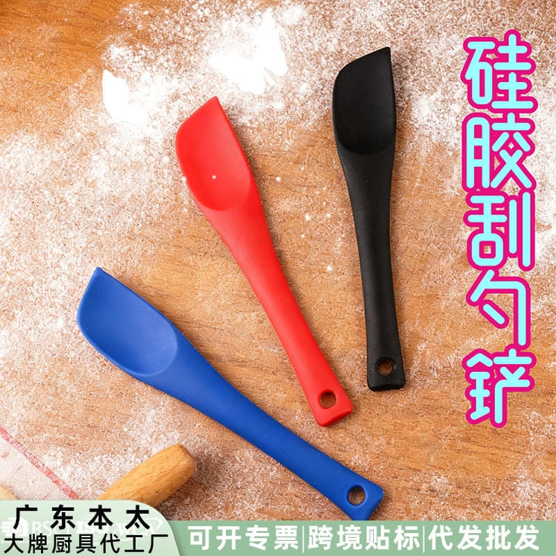 In-Stock Silicone Spatula Cake Cream Scraper Baking Tool Spatula Household Kitchen High-Temperature Resistant Integrated Design