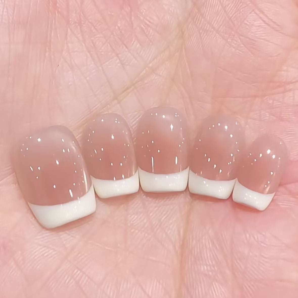 Hand-wearable Nail Tips Milk White French Style Pure and Simple Detachable Ins Nails Whitening Luxury Student Nail Stickers