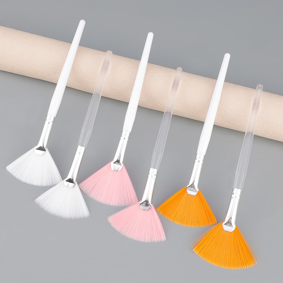 Cross-Border Best-Selling Transparent Mask Brush, Beauty Makeup Brush, Soft-Bristled Brush, Mud Mask Brush, Beauty Tool, Fan-Shaped Fruit Acid Brush