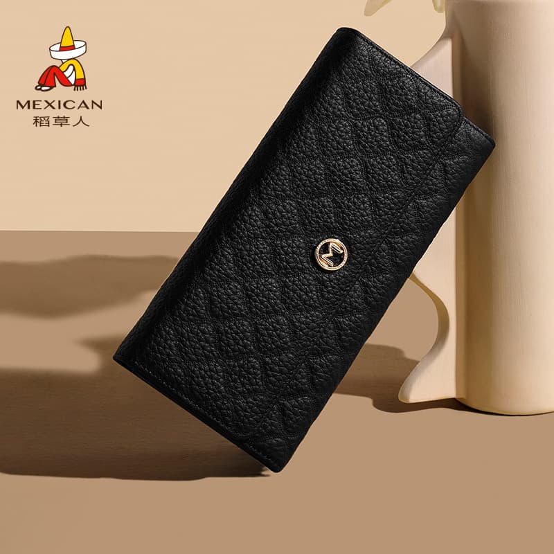 Scarecrow 2025 New Women's Wallet Fashion High-End Fine Cowhide Small Fragrance Style Medium-Long Clutch Bag