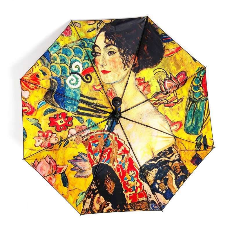 Van Gogh Oil Painting Signature Umbrella Vinyl Automatic Umbrella Sunscreen Folding Umbrella Printable Pattern Van Gogh Oil Painting Umbrella