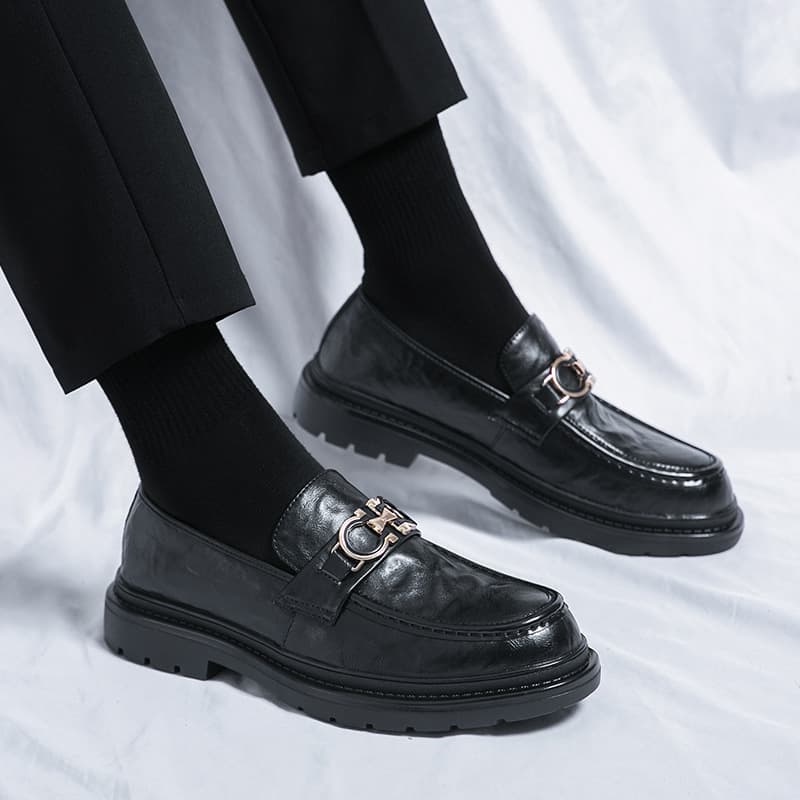 Men's Business Formal British Style Spring/Autumn Breathable Soft Sole Soft Leather Work Formal Shoes Casual Leather Loafers