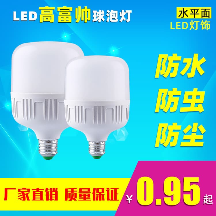 Manufacturer Direct LED Bulb, High-Rich-Handsome Bulb, E27 Screw Base, Ultra-Bright Home Three-Proof Energy-Saving Light Wholesale