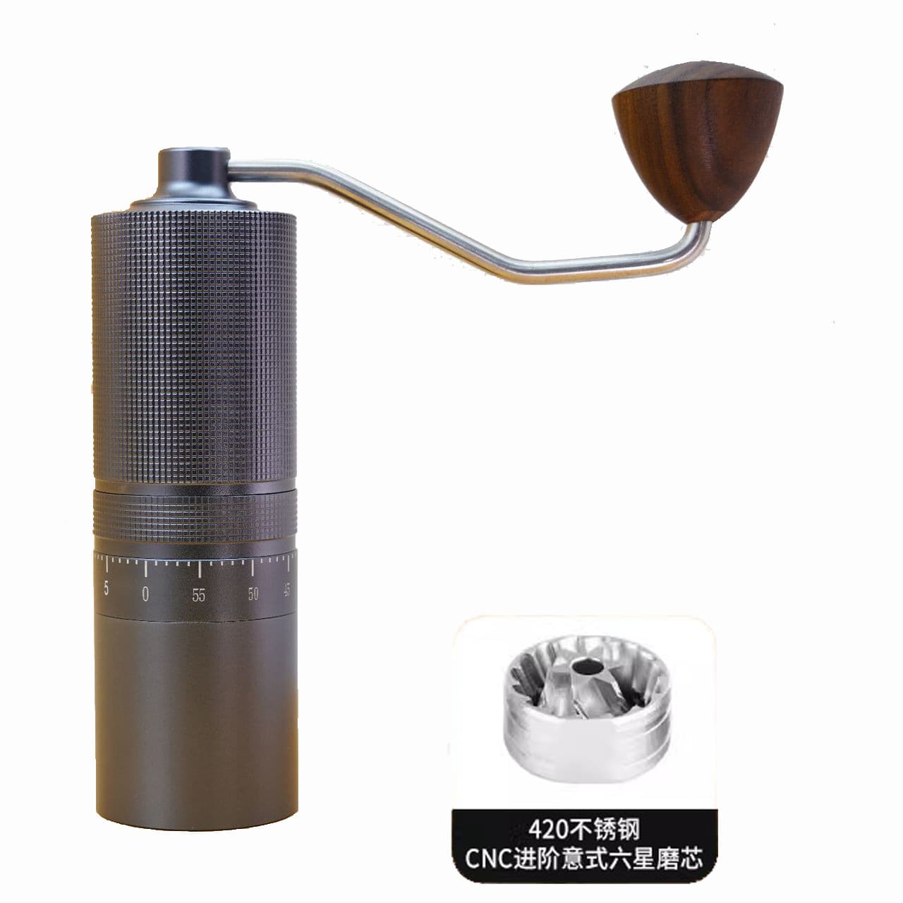 Cross-border Hand Coffee Grinder with External Adjustment, Italian Espresso Grinder, SUS420 Steel Core, Outdoor Portable