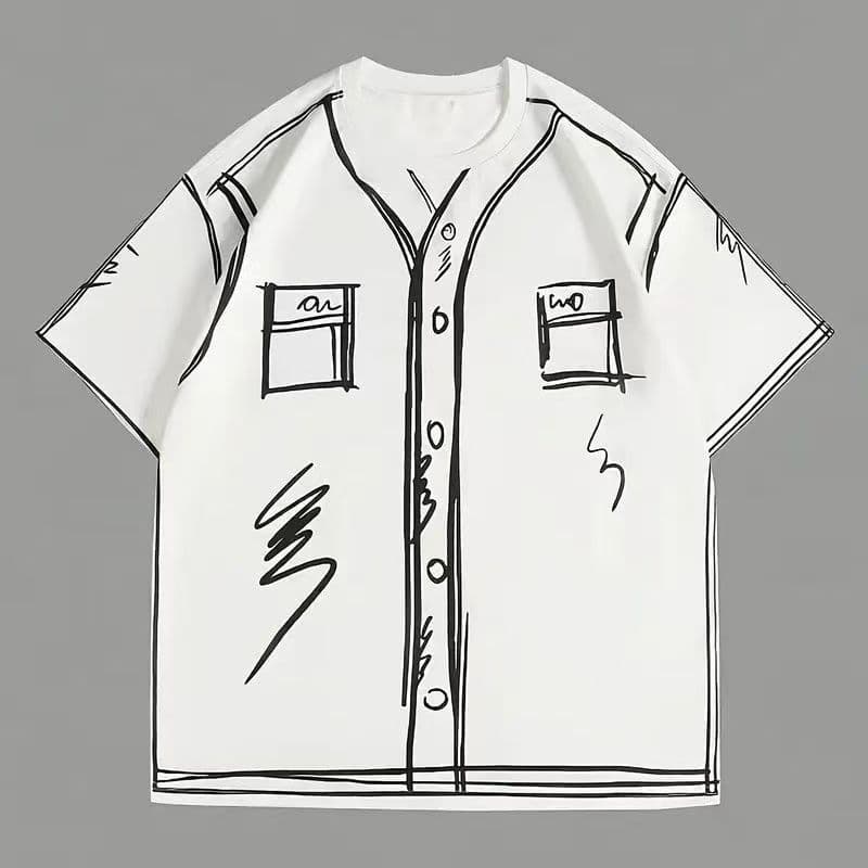 2025 Summer New Hot-Selling Cool Polyester Round-Neck Short-Sleeved Tops for Teenagers with 3D Digital Printing, Same Style for Men and Women