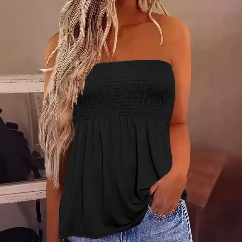 Sexy Elegant Modern Women's Solid Color Off-Shoulder Crop Top