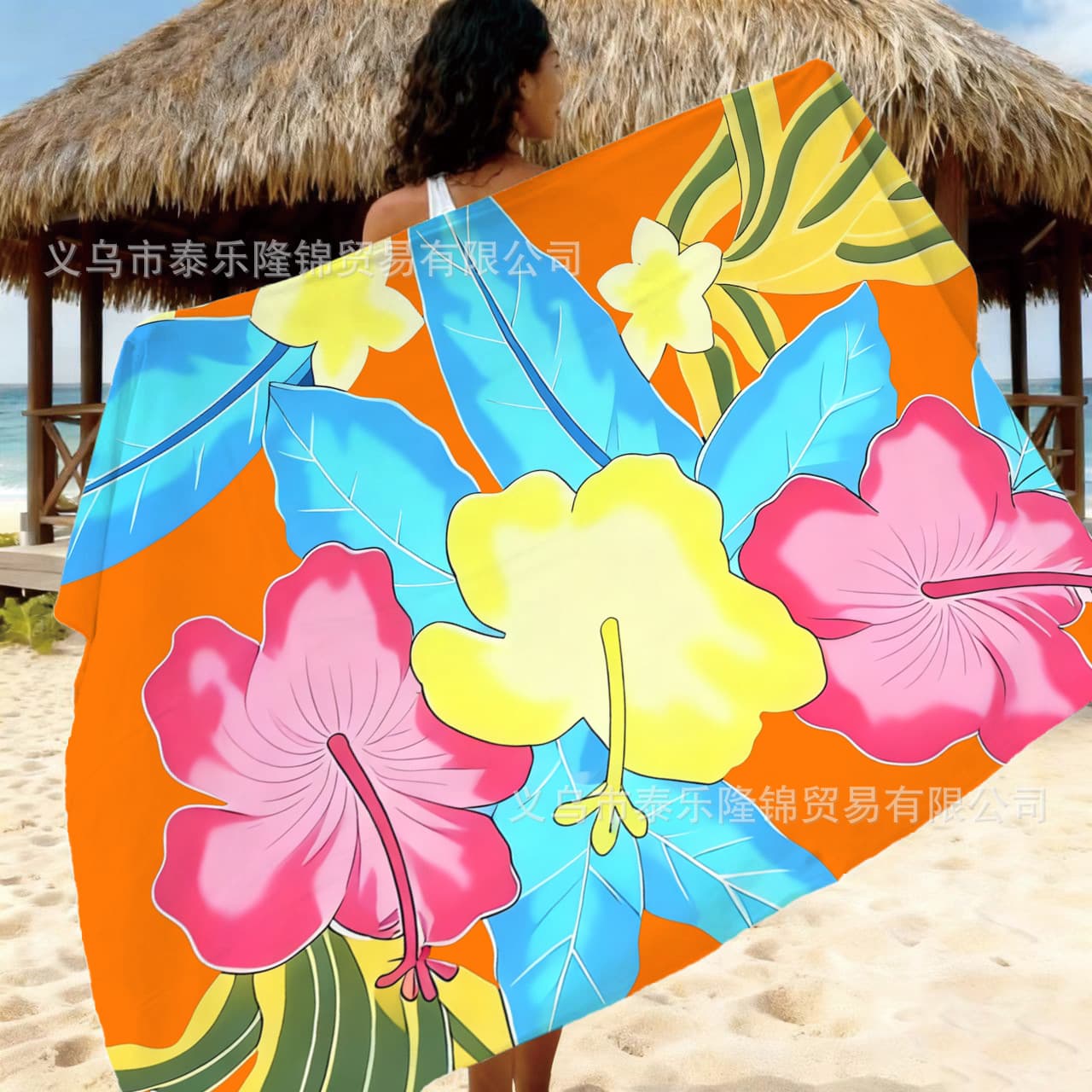 Manufacturer Wholesale Sulu Rayon Lavalava Hawaiian Hand-painted Hibiscus Sarong Pareo