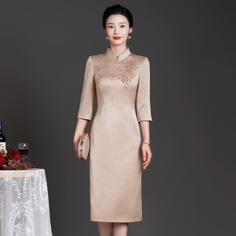 606# New Embroidered Acetate Wedding Dress for the Bride's Mother, High-End and Elegant for the Mother-in-Law and Wedding Banquet