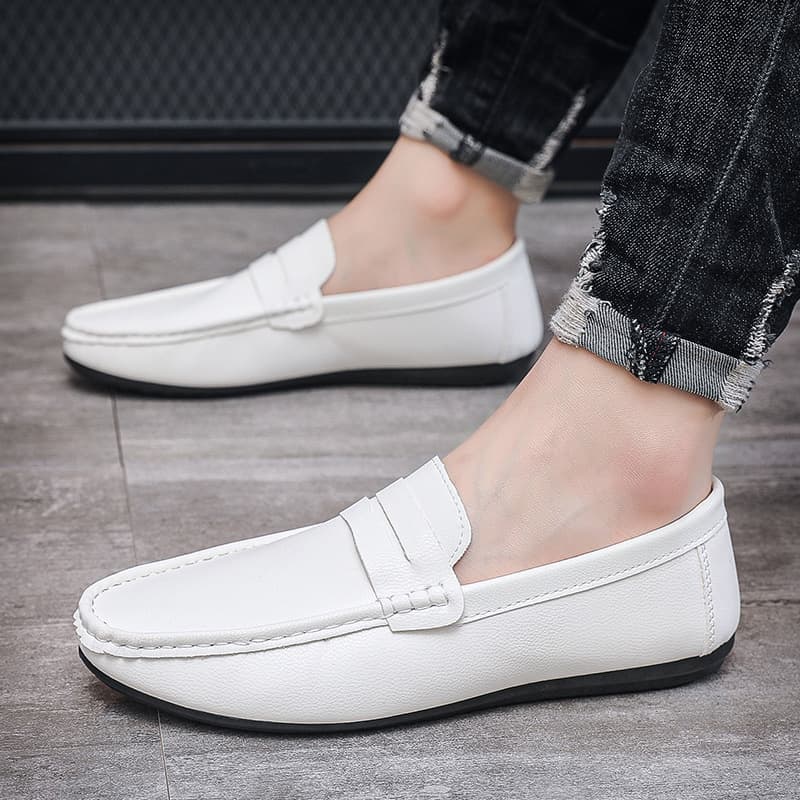 Men's Loafers Leather Shoes Soft Upper Soft Sole Slip-on Driving Loafers Men Old Money Style Casual Driving Shoes