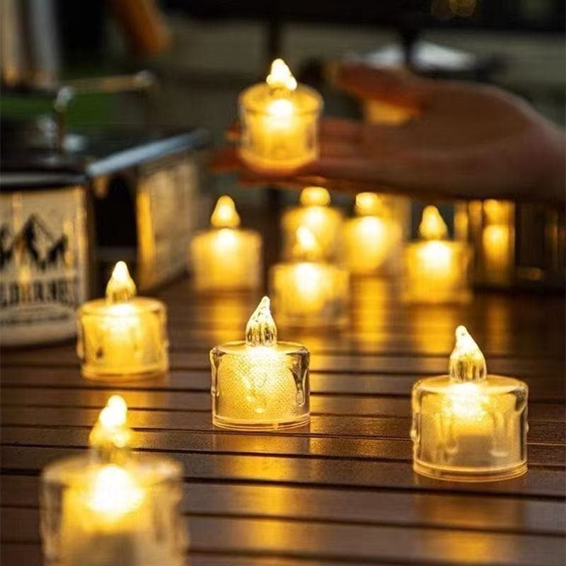 Cross-border LED Electronic Candle Glowing Tea Light Flameless Atmosphere Tear-drop Candle Girly Night Light