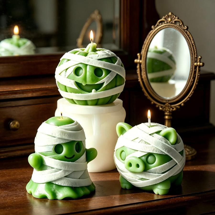 Mummy Pumpkin Ghost Candle Silicone Mold Halloween Ghost Scented Candle Plaster Craft Ornament Mold