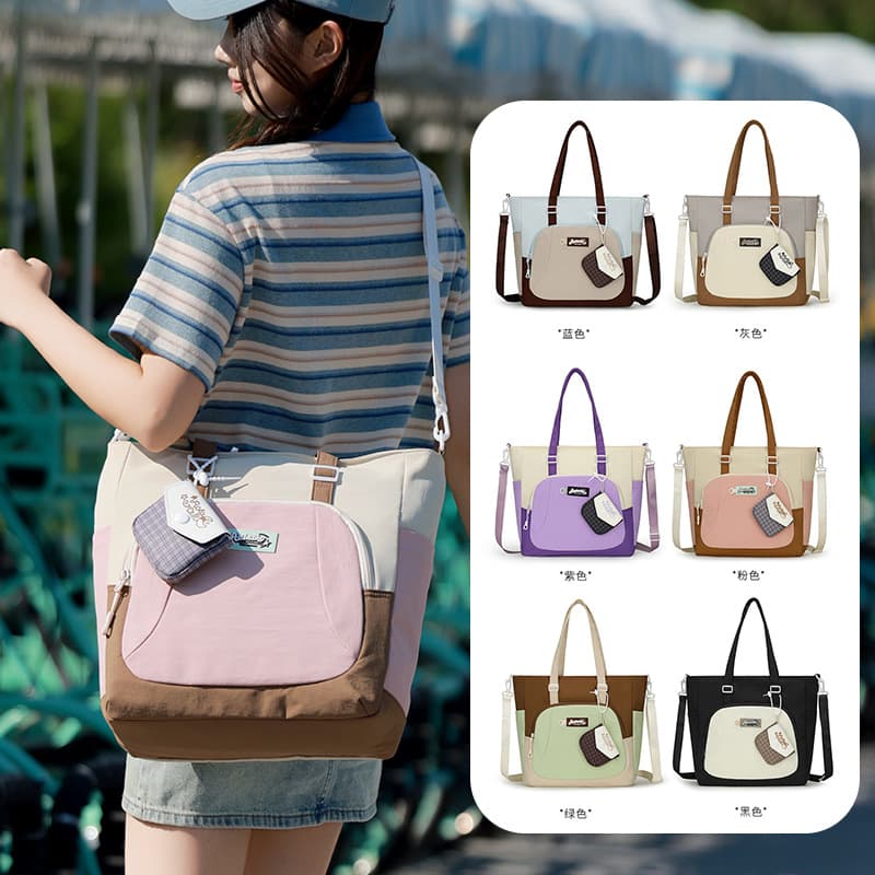 Korean-style fashion patchwork shoulder bag for boys and girls, trendy color-block handbag and crossbody bag, new children's bag