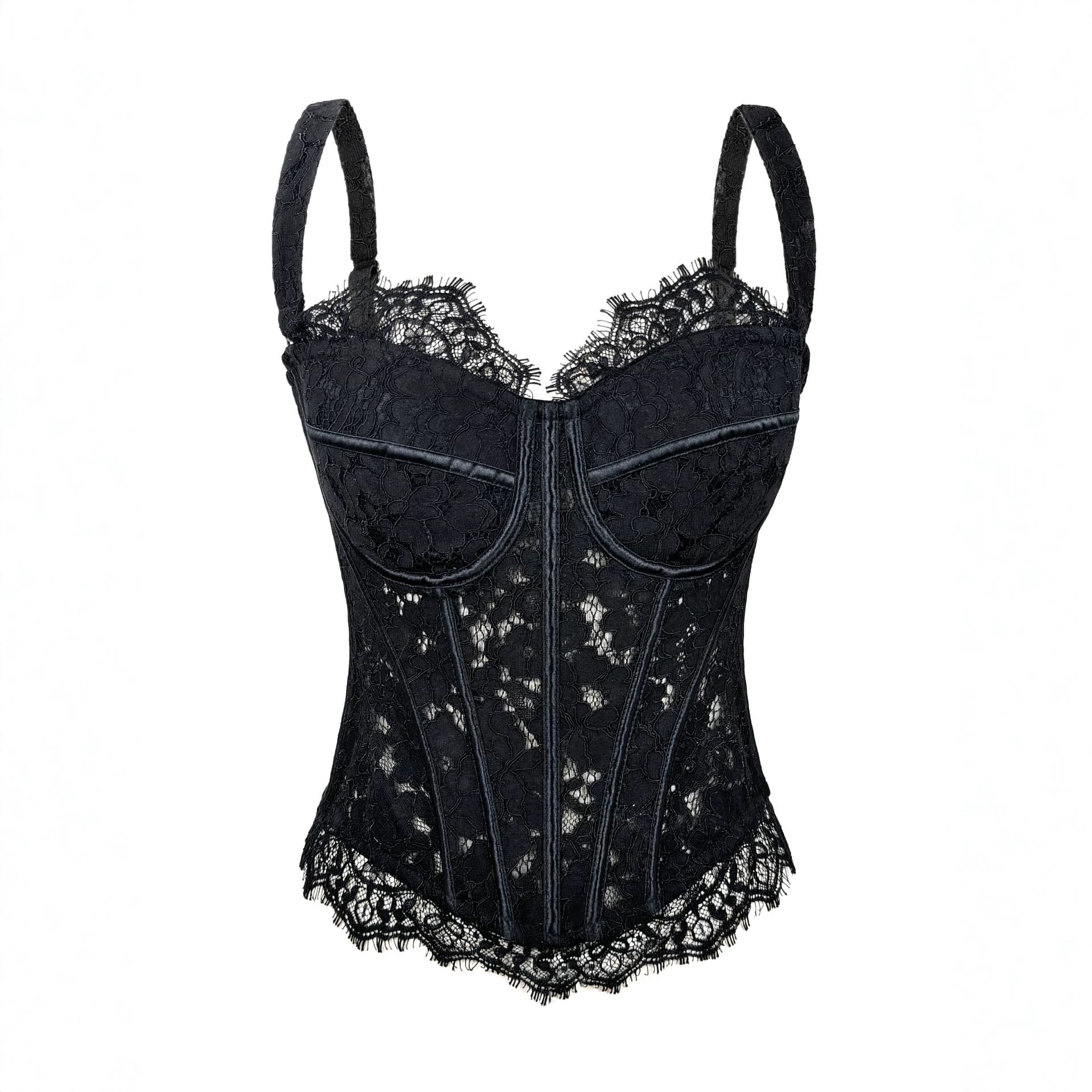 Lace hollow fishbone bra, sexy hot girl camisole, waist slimming outer top, versatile tube top bra pad