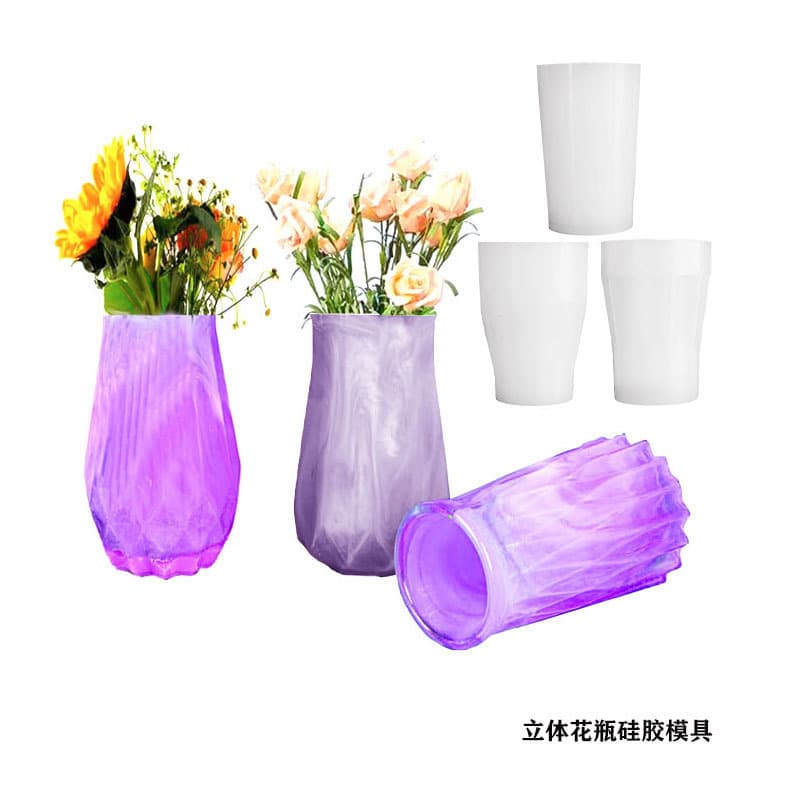 DIY Crystal Epoxy Resin Mold, Gypsum Mold, Resin Storage Pen Holder, 3 Styles of 3D Vase Ornament Silicone Mold for Amazon