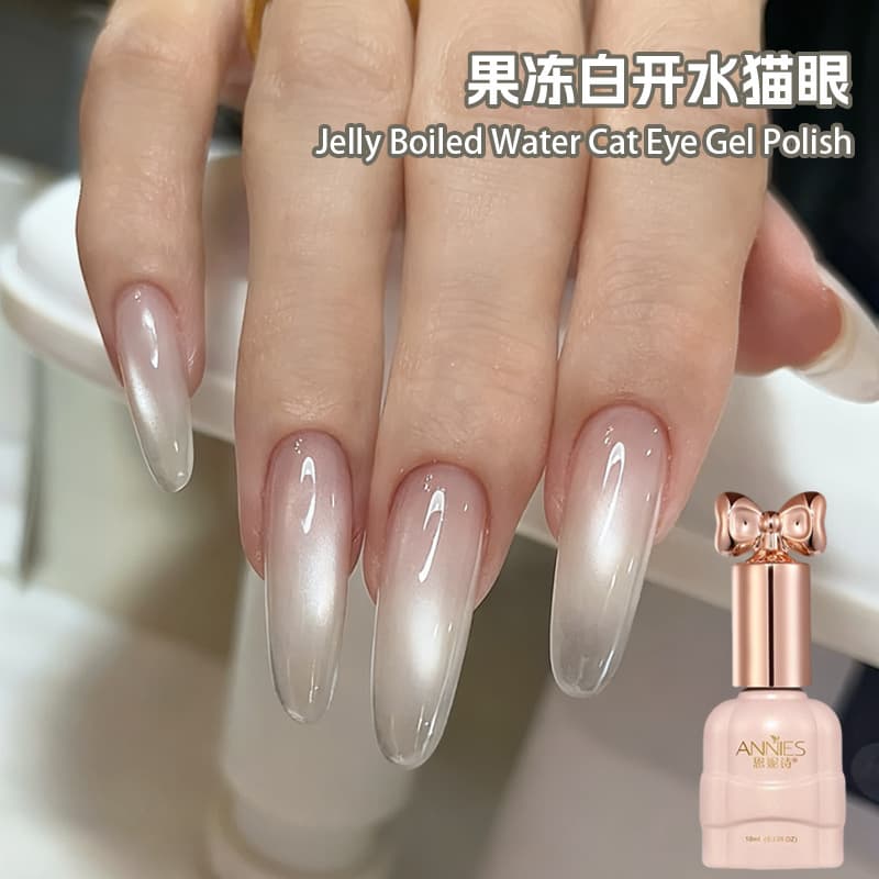 Enniesi Popular Jelly White Cat Eye Gel 2026 New Glass Bead Cat Eye Nail Polish Gel for Nail Art