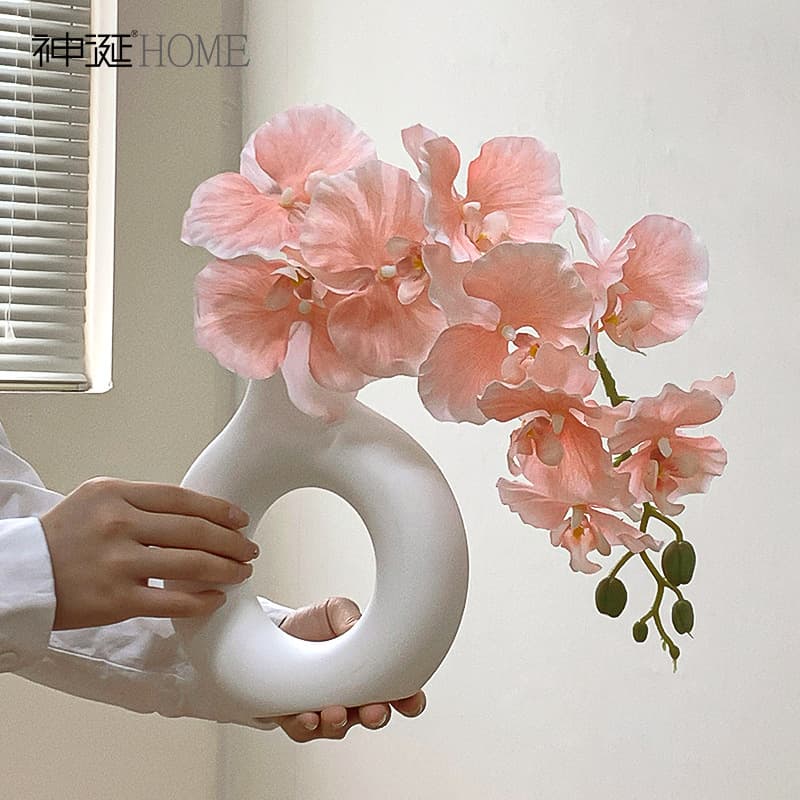 Artificial Phalaenopsis Orchid Simulation Flower, Luxury High-End Living Room Table Decoration, Premium Floral Arrangement, Faux Flower