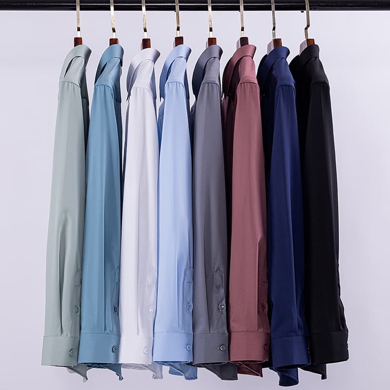 High-End Men's Mulberry Silk Seamless Shirt, Men's Casual Long-Sleeved Shirt, Men's Business Tencel No-Iron Shirt