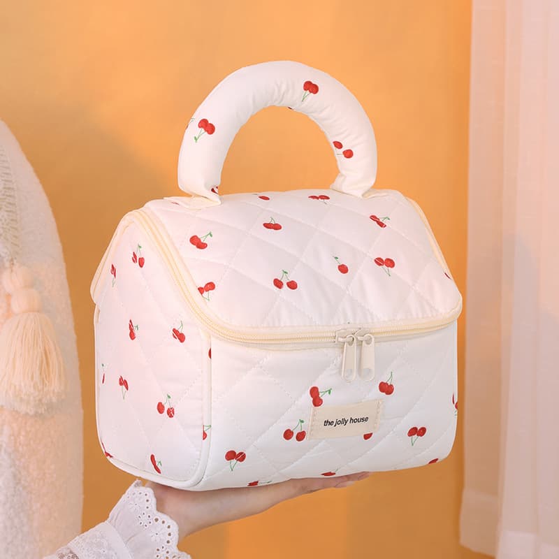 New Cute Cherry Makeup Bag High Capacity Travel Portable Cosmetic Storage Bag Wash Bag