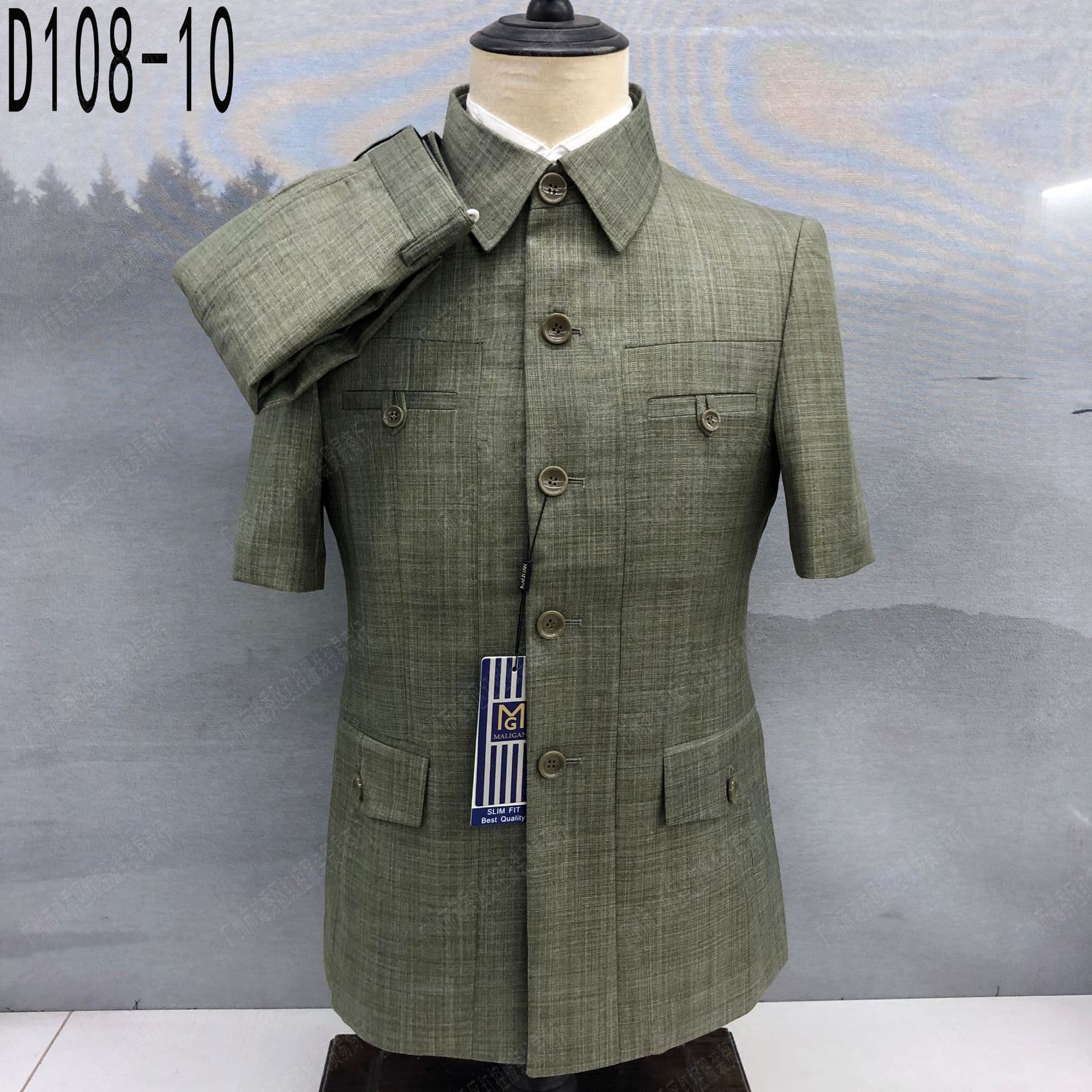 Arare Cross-Border Spring and Summer Short-Sleeved Suit Men's Suit and Trousers Set Men's Slim-Fit Suit Men's Jacket Suit