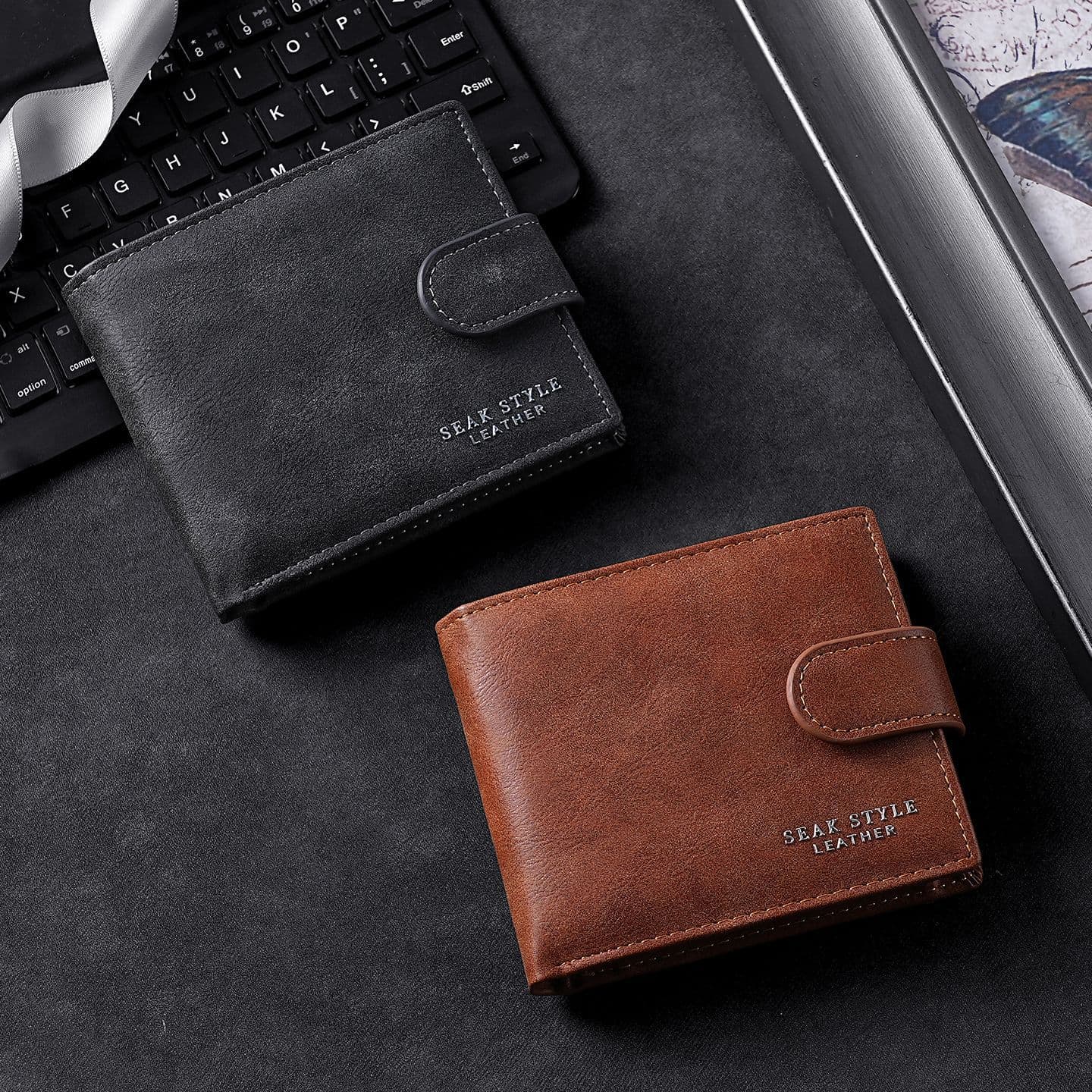 Cross-Border Men's Wallet Multi-Card Slot Coin Purse Premium Leather Billfold Youth Style Amazon Hot Seller In Stock