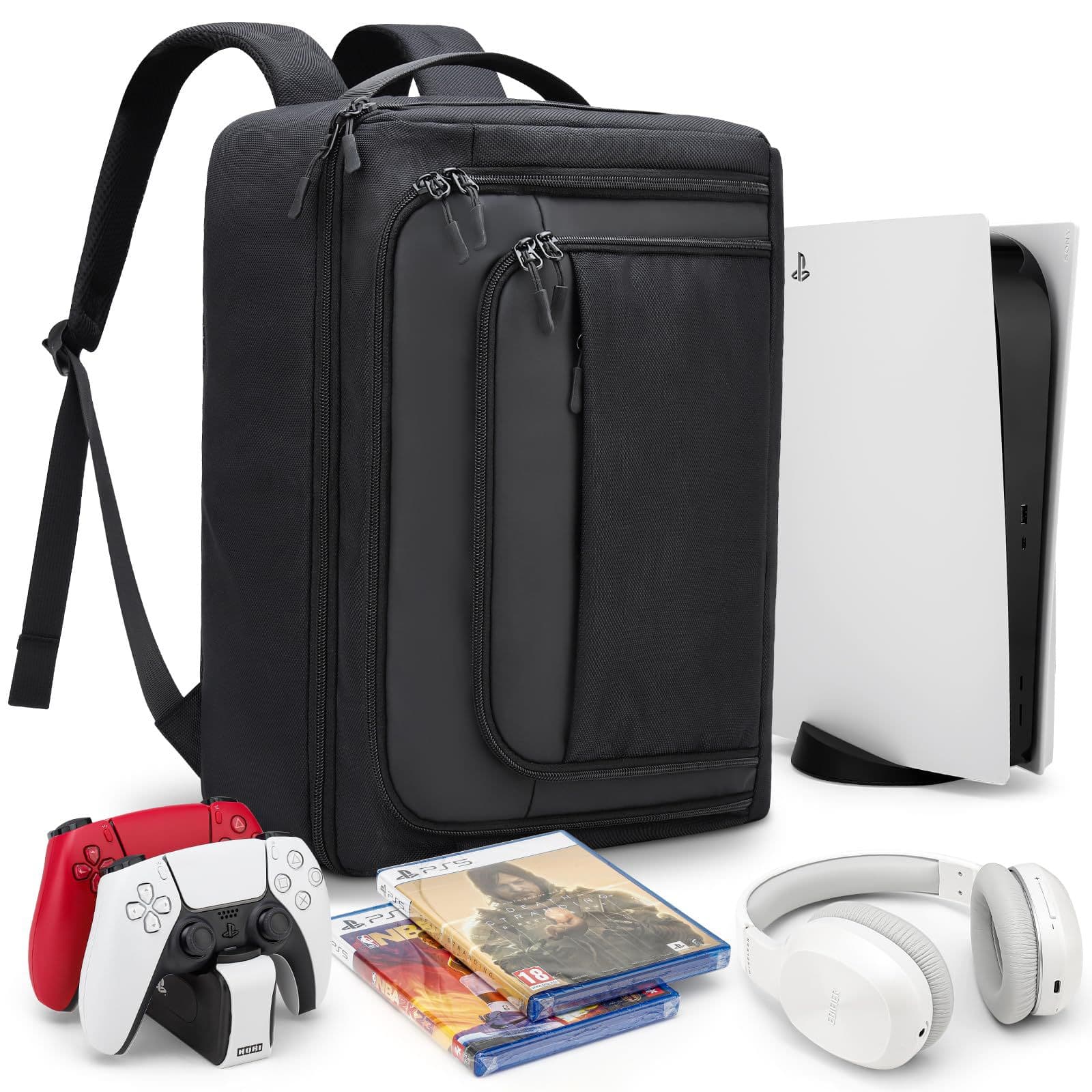 PS5 Console Backpack 15.6 Inch Laptop Bag Game Disc Accessories Portable Storage Bag