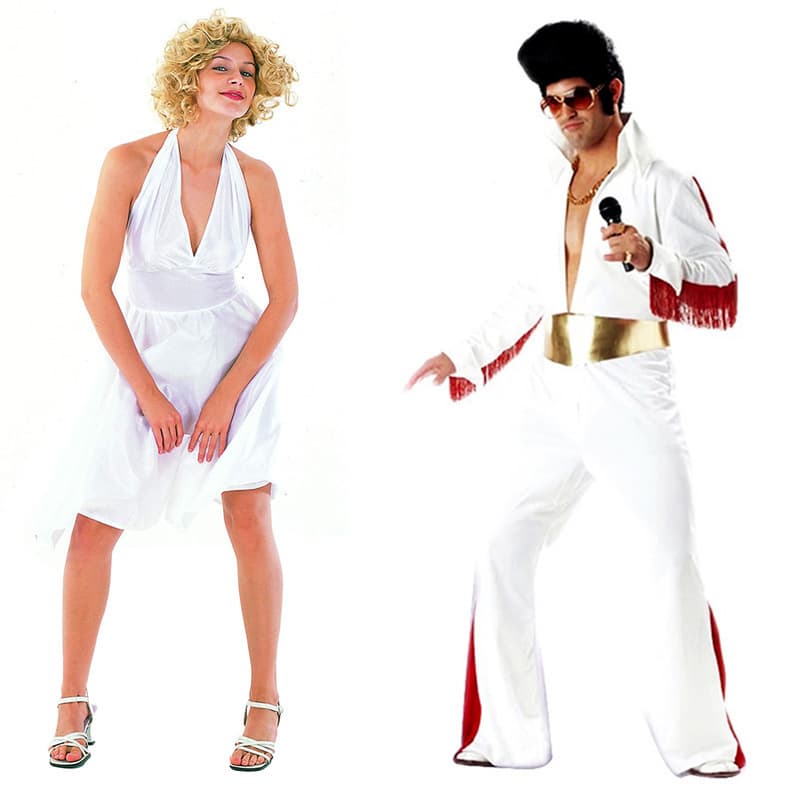 Halloween Party Adult Men's Elvis King Performance Costume Cosplay Cross-dressing Marilyn Monroe Skit Wig
