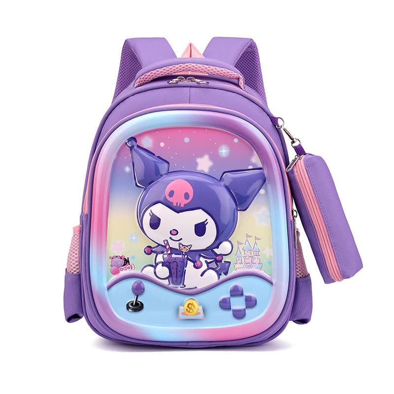 New Cross-border 3D Hard Shell 14-inch Two-Piece School Backpack for Elementary Students with Anime Cartoon Patterns, Wholesale for Export