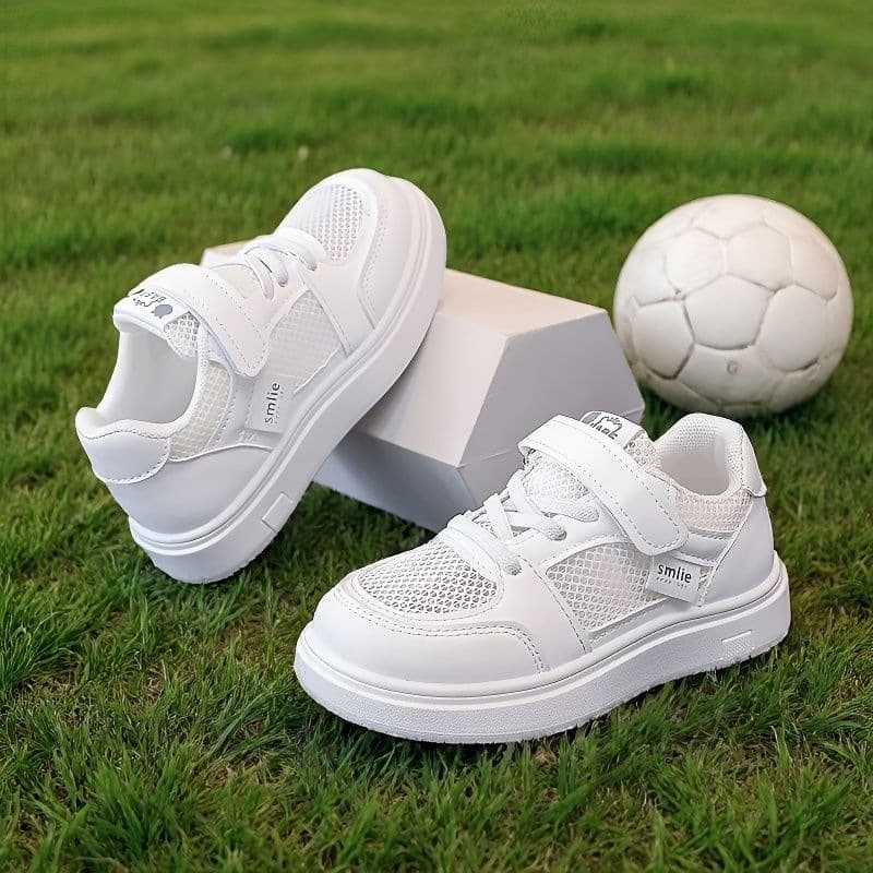 White Ultra-Lightweight Kids Mesh Shoes Summer Children Sports Shoes Boys Mesh Single-Layer Super Breathable Girls Little White