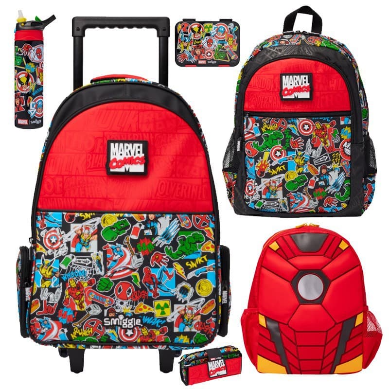 Australia Smiggle Backpack for Primary and Secondary School Students, New Marvel WHOOM Large Capacity