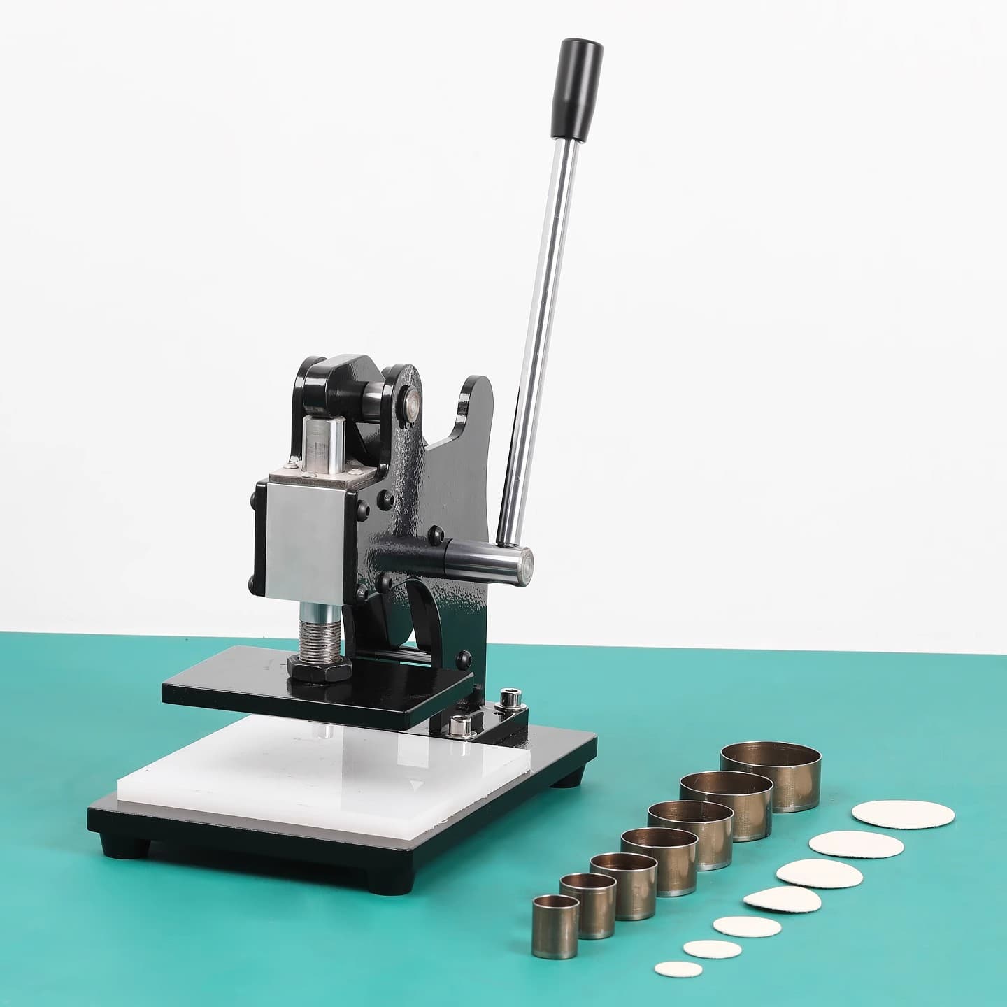 Manual small die-cutting machine, flatbed punching and creasing machine, leather, fabric, paper sample cutting die, circular knife cutting machine