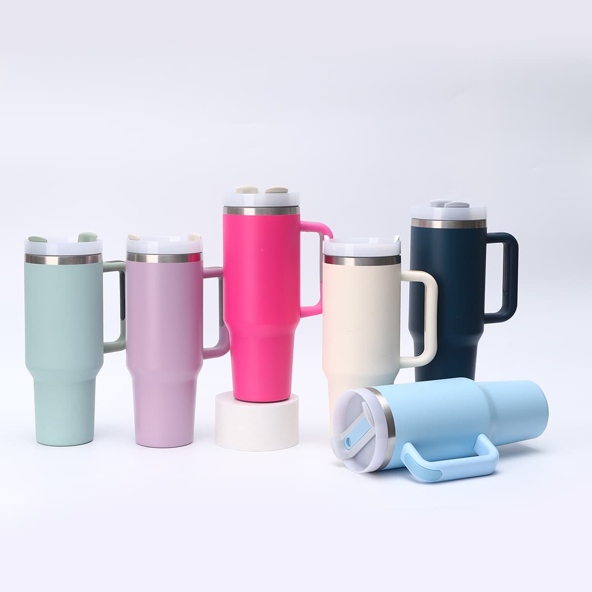 Cross-border In Stock Second Generation 40oz Car Cup 304 Stainless Steel Cold Ice Cup Office Simple Straw Thermos Cup