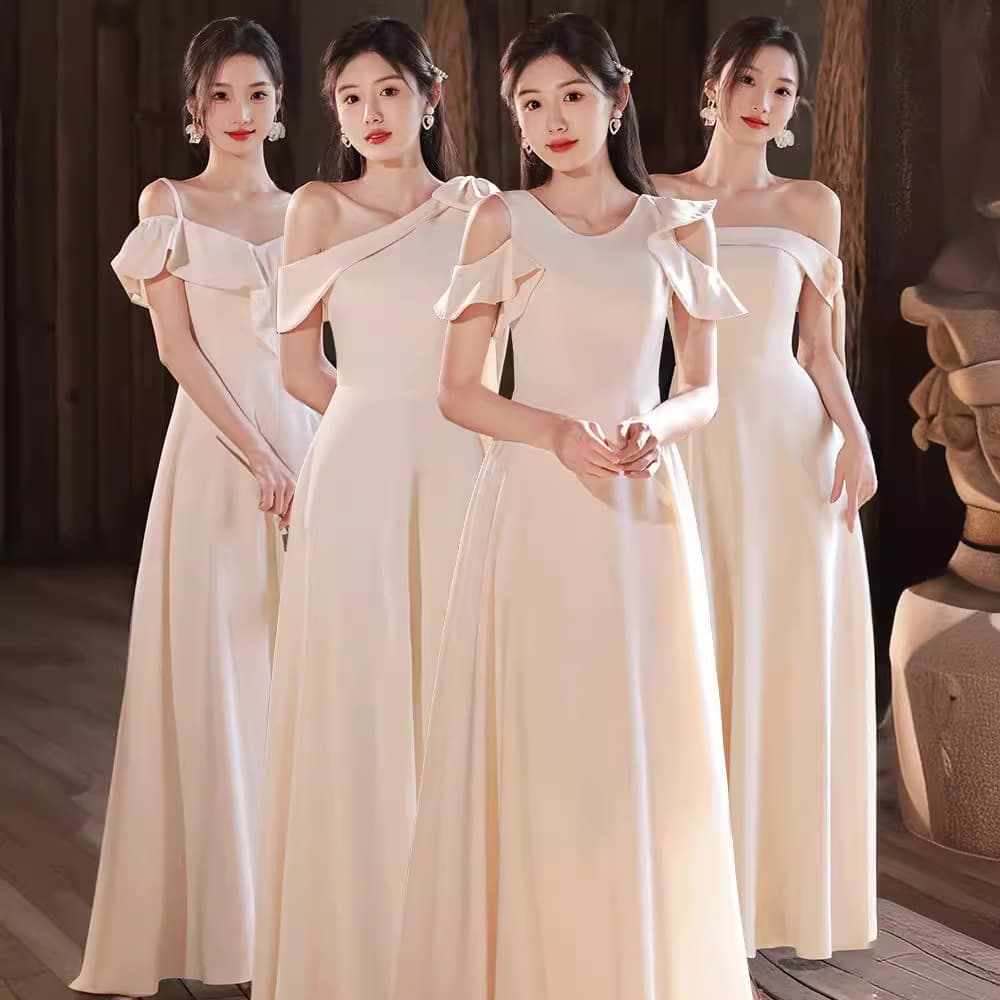 2026 new champagne color bridesmaid dress simple bridesmaid dress sister dress bridesmaid group dress chorus dress summer