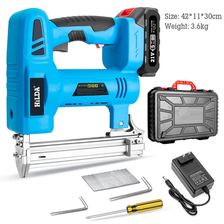 Hilda Factory Stock Wireless Lithium Battery Household Nail Gun Jam-Free Straight Nail Gun Woodworking Decoration Nailer