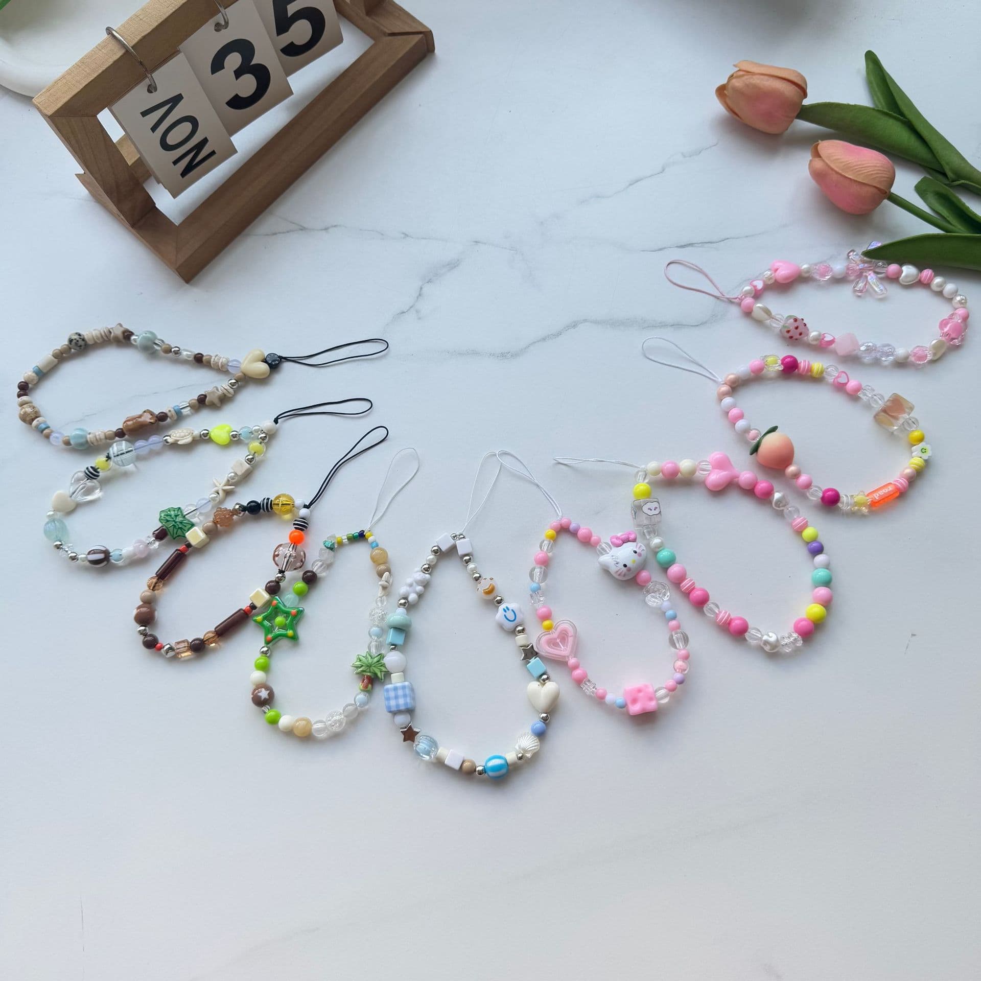 Summer Coconut Tree Heart Accessory Phone Chain, Island Sweetheart Cute Versatile Phone Strap Lanyard Pendant