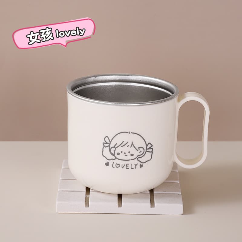Kids Toothbrush Cup, Household Washbasin Mug, 304 Stainless Steel Mouthwash Cup for Boys and Girls