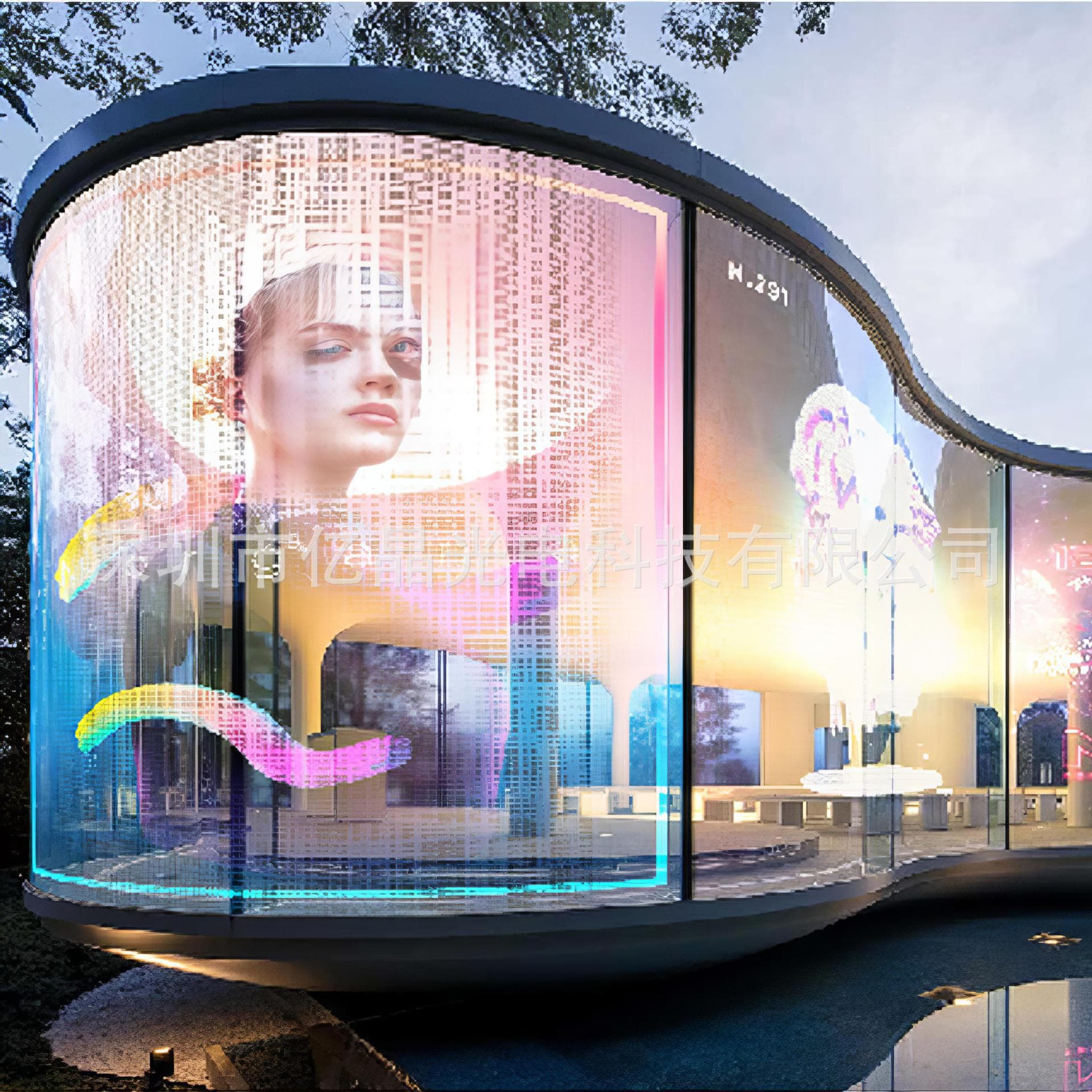 LED Film Transparent Screen Mall Window Soft Film Glass Crystal Screen Bendable Sticker Electronic Display